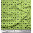 thumbnail image 1 of Soimoi Green polyester Crepe Fabric Insect Decor Fabric Printed Yard 42 Inch Wide, 1 of 1