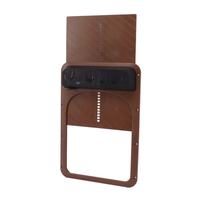 Automatic Chicken Coop Door Solar Powered Safe Chicken Coop Door with Light Sensor for Poultry Brown