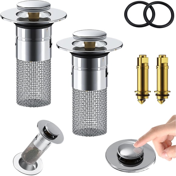 Clearance Tyidzon Sink Stopper Hair Catcher Bathroom Sink Bathroom Sink Stopper Strainer with Removable Stainless Steel Filter Basket Hair Catcher-Universal Basin Sink Plug Replac