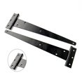 thumbnail image 3 of 2PC 12Inch Light Duty Strap Tee Hinge T-hinge T-shaped Hinges Triangle Hinges Slotted Bearing Doors (Black), 3 of 9
