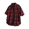 thumbnail image 3 of Chemise Décontractée pour Homme à Boutons, Coton Polyester, Manches Courtes, Style Rétro Cubain, Chemise de Villégiature, Été, Plage, Vacances, Protection Solaire, Mode Urbaine, JASKFLY, Rouge G, 3 of 5