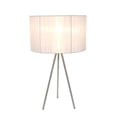 thumbnail image 1 of Simple Designs Brushed Nickel Tripod Table Lamp with Pleated Silk Sheer Shade, 1 of 5