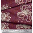 thumbnail image 2 of Soimoi Cotton Poplin Fabric Animal Skin,Shell & Octopus Ocean Print Fabric by Yard 56 Inch Wide, 2 of 3