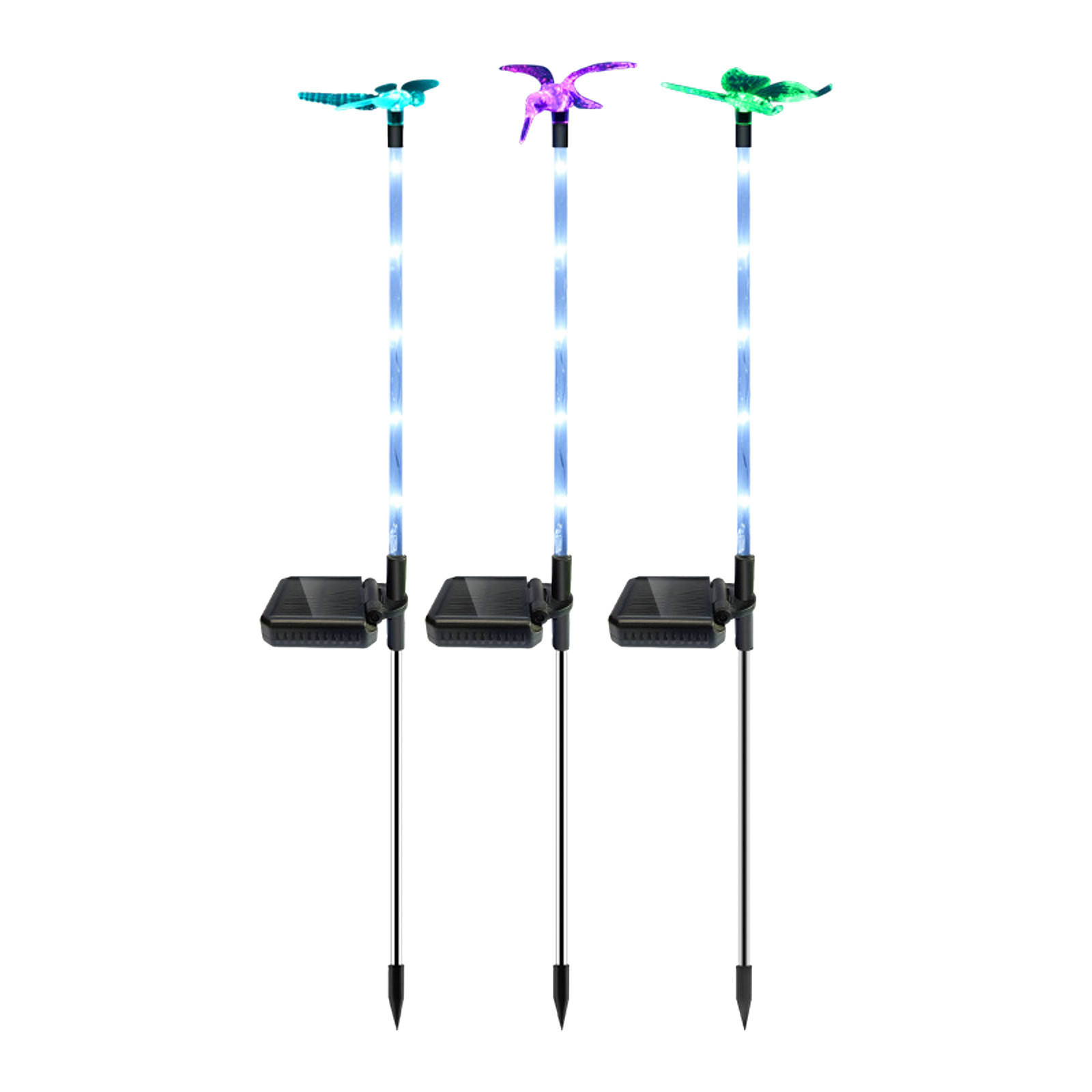 3PCS Solar Grassland Light Acrylic Ground Lamp Colorful Garden Lights Outdoor Patio Lights