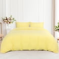 thumbnail image 2 of PiccoCasa 3 Pieces Microfiber Soft Breathable Duvet Cover Set Yellow Full, 2 of 7