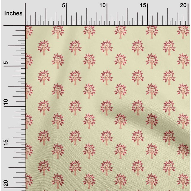 oneOone Cotton Silk Fabric Floral & Flying Swan Block Printed Craft Fabric BTY 42 Inch Wide