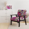 thumbnail image 2 of Designart "Cubism Unleashed Pink Expressions" Pink Cubism Upholstered Accent Chair - Modern Arm Chair For Living Room, 2 of 7