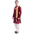 thumbnail image 3 of Vêtements Indiens Kurta Pyjama pour Homme avec Foulard Robe de Fête de Mariage (Bordeaux, m), 3 of 6