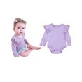 thumbnail image 1 of Newborn Baby Girl Boy Ruffled Long Sleeve Romper Solid Color Casual Bodysuit Spring Fall Clothes, 1 of 6