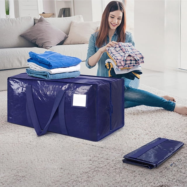 Large Christmas Tree Storage Bag | Compressible Comforter & Holiday Decor Storage Organizer with Handles | Waterproof PE Plastic for Bedding, Pillows & Seasonal Items