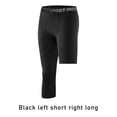 thumbnail image 2 of One Leg Compression Tights Full Length for Basketball Single Leg Long Pants Sports Base Layer Leggings Black L, 2 of 9