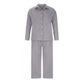 thumbnail image 5 of VEKDONE Summer Cotton Linen Sets 2 Piece Long Sleeve Button Lapel Shirts with Wide Leg Pants Solid Color Loose Fit Blouse Match Drawstring Palazzo Pants Suits, 5 of 5