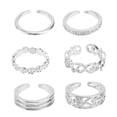 thumbnail image 1 of Silver Alloy Delicate Toe Ring Set for Christmas Parties 1Set, 1 of 8