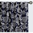 thumbnail image 2 of Vargottam 84 Inch Rod Pocket/Back Tab Cotton Curtains for Windows and Doors - Light Filtering Cotton - Light Filtering Drapes For Doors - Set of 2 Panels, 52"x84" - Floral Motif Design (Blue), 2 of 8