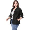 thumbnail image 4 of GRACE & GRANDEUR Women's Plus Jean Jacket Button Closed Cropped Denim Jacket, 4 of 6