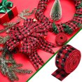 thumbnail image 1 of Kbndieu Ruban Ruban Noël Rouge et Ruban à Carreaux Imprimé avec Flocon de Neige Nœud Décoratif Imitation Ruban à Carreaux Ruban Flocon de Neige Décorations de Noël, 1 of 6
