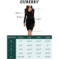 thumbnail image 3 of GUBERRY Robe Moulante en Velours à Col en V Croisé à Manches Longues Froncée pour Femme, Cocktail et Fête, 3 of 5