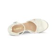 thumbnail image 4 of BLISSFUL STEP Sandales Compensées Espadrilles à Talon Compensé pour Femmes Blanc 7, 4 of 8