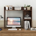 thumbnail image 4 of Costway Desk Bookshelf Desktop Storage Organizer Display Shelf Rack Dorm Office Brown, 4 of 10