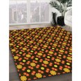 thumbnail image 3 of Ahgly Tapis Rond Lavable en Machine Intérieur Transitionnel Rouge Nuit, 6 Pieds Rond, 3 of 7