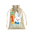 thumbnail image 2 of Fridja New Home Essentials Easter Gift Bag Bunny Eggs Elementss Children's Easter Linen Drawstring Candy Bag, 2 of 6