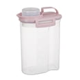 thumbnail image 1 of Bigersell Cereal Dispenser, Airtight Food Storage Containers with Lids Clear Plastic Rice Container with Measuring Cup Pourable Spout Kitchen Pantry Organization Easy Open Canister Pink L, 1 of 3