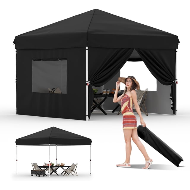 Bingirl Beach Tent: Pop-Up Canopy with 4 Sidewalls and One-Push Setup