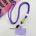 thumbnail image 3 of ziyahi Universal Mobile Phone Lanyard Adjustable Detachable Neck Hanging Rope Microfiber Reusable Anti-lost Strap for Climbing Purple Long, 3 of 4