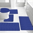 thumbnail image 4 of Fridja Bathroom Rugs 5 Piece - Absorbent Memory Foam Bath Mat for Bathroom, Non-Slip, Machine Washable, Dries Quickly, Bathroom Mat Set Blue, 4 of 5