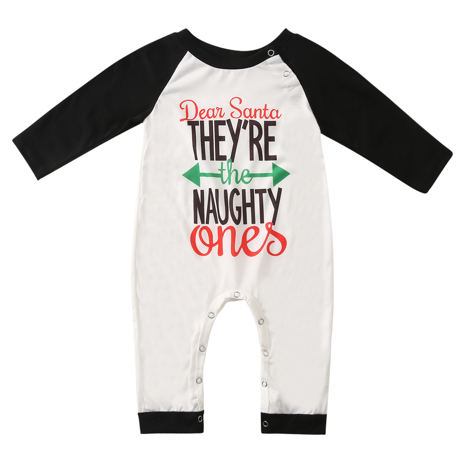 Kmbangi Pyjamas de Noël Assortis pour la Famille Hauts Raglan à Lettres + Pantalons à Carreaux