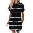 thumbnail image 1 of TJAZFJPA Robe à Manches Longues Femmes Femmes Robe T-Shirt Douce à Manches Courtes Robe Tunique d'Été Décontractée Robe Imprimée Ample avec Poches Robe d'Invitée de Mariage à la Plage Robe Médiévale Femmes, 1 of 7