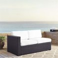 thumbnail image 2 of Crosley Furniture Biscayne Wicker / Rattan Patio Loveseat in Brown and White, 2 of 10