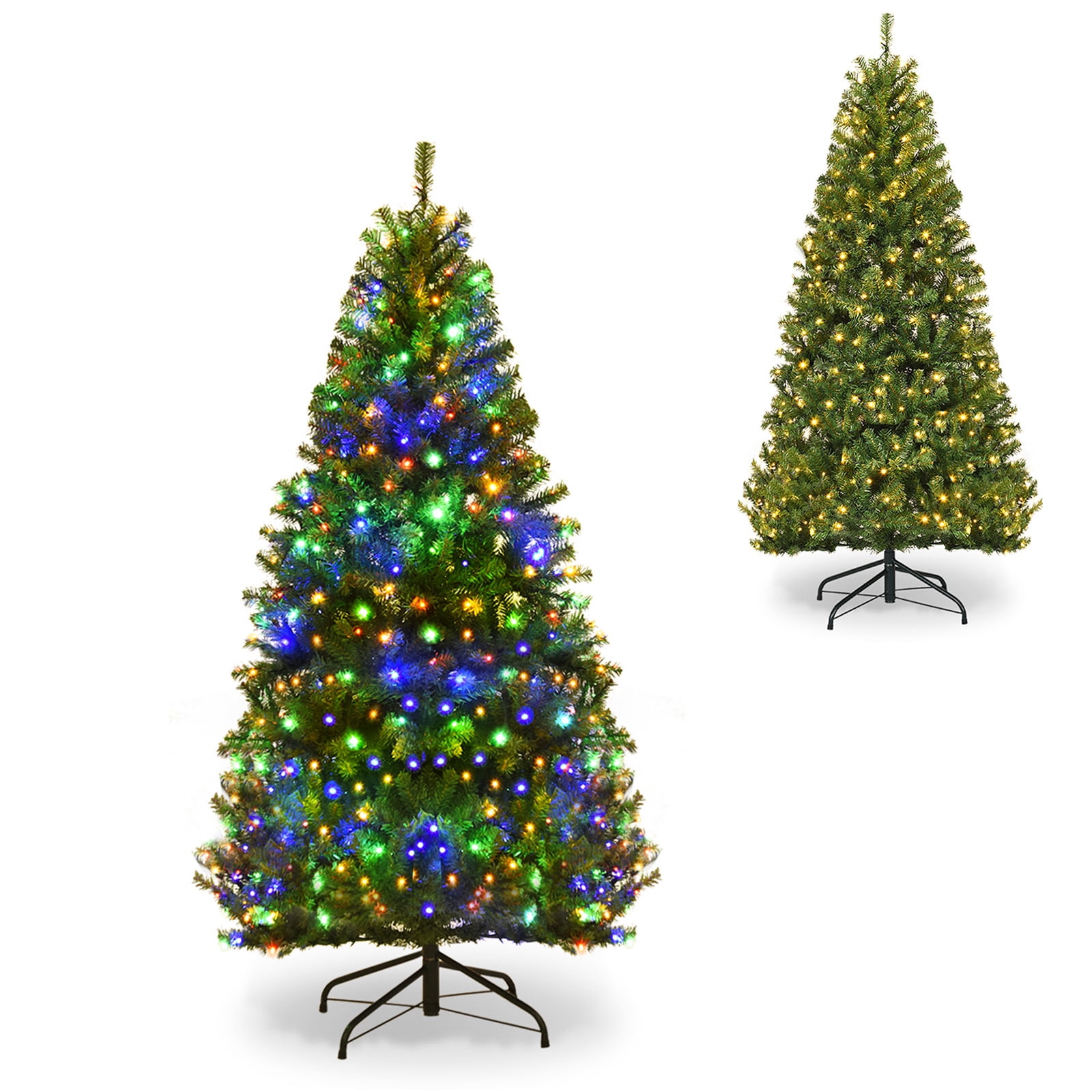 Giantex 7 FT Pre Lit Artificial Christmas Tree with Color Changing LED ...