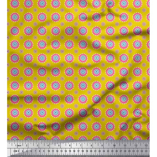 Soimoi Viscose Chiffon Fabric Flower Artistic Decor Fabric Printed Yard 42 Inch Wide