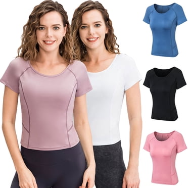 Women Sports T-Shirt O Neck Short Sleeve Stretchy Breathable Mositure-Wicking Running Yoga Fitness Sportswear