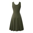 thumbnail image 3 of LUXUR Robe Longue d'Été de Plage pour Femmes, Robe Bohème, Vert Armée S, 3 of 3