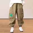 thumbnail image 4 of Kids Summer Pants,Summer Long Pants for Girls,Children's Pants Spring New Product Solid Color Work Pants With Multiple Pockets Loose Pants For Boys And Girls, 4 of 4