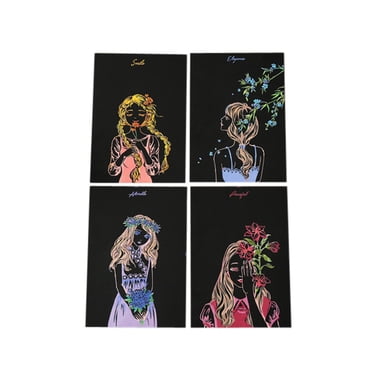 XFGOU Papier à Gratter Jouets et Passe-Temps 4 Pcs 20x14cm Papier de Peinture Magique à Gratter avec Bâton de Dessin Jouet pour Enfants Éducation