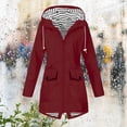 thumbnail image 2 of Pisexur Manteaux d'Hiver pour Femmes Imperméables de Plein Air Randonnée Imperméable Manteau de Pluie pour Femmes Doublé Veste de Pluie Légère à Capuche Manteaux Trench, 2 of 5