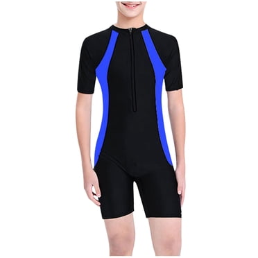 Summer Savings Clearance Iumwxz Girls Swimsuit Girls and Boys Solid Color Zipper Long Sleeved Swimsuit One Piece Swimsuit Quick Dry Water Sport Short Swimsuit Toddler Girl Swimsuit 7-15T