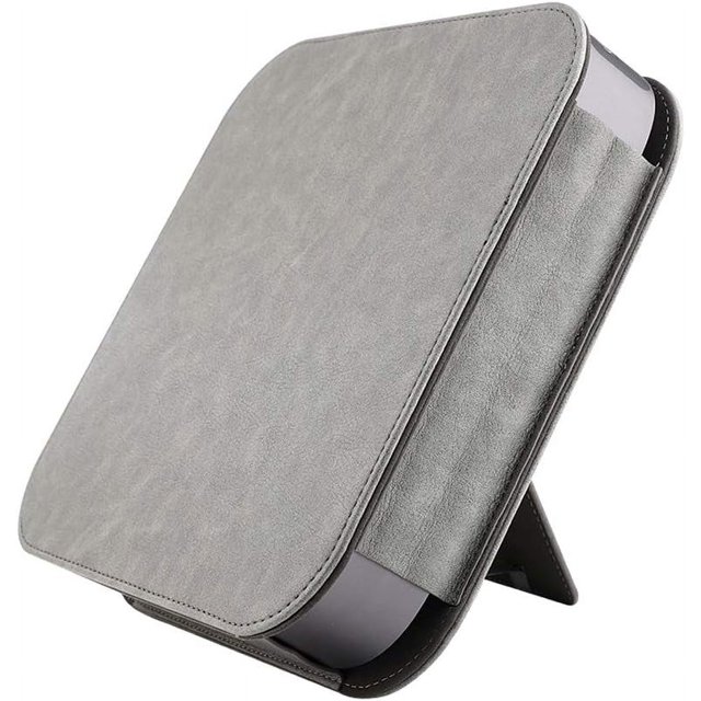 XIHAMA Étui de protection Compatible Apple Mac Mini en Gris, Conçu pour les Modèles Apple Mac Mini (2018). un Accessoire d'Ordinateur Portable Haut de Gamme avec Extérieur en Cuir PU, Intérieur en Microfibre et Fonction de Support Pliable pour Plus de Commodité. Offre une protection Intégrale contre les impacts, les Égratignures, les Chutes et la Poussière, avec Conception de dissipation de la Chaleur pour des Performances Optimales. Compact et Léger, Convient au Rangement Ou au transport.