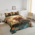 thumbnail image 2 of YST Ensemble Douillette Simple pour Enfants Chien Mignon Carlin Animal de Compagnie Ensembles de Literie, Couette en Duvet Florale pour Filles Chic Rose Rouge Ensemble de Housse de Couette Feuilles Vertes Couette Matelassée, Douillet 2 Pcs avec 1 Taie d'Oreiller, 2 of 5