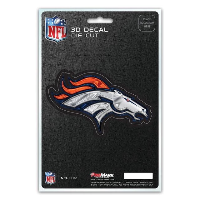 Denver Broncos Décalcomanie 5x8 Design Logo 3D Découpé