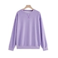 thumbnail image 4 of Meichang Sweatshirts à Col Rond pour Femmes Manches Longues Pull Sans Capuche Couleur Unie Confortable pour l'Automne Coupe Ample, 4 of 4