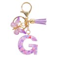 thumbnail image 2 of TopLLC Tools&Home Improvement Initial Letter Keychains For Women Tassel Purple Cute Car Keychain For Wallet Backpack Bag A chopper, 2 of 4
