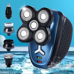 Shaver pour les hommes chauves,4 I N 1 Rasoirs électriques pour tête chauve sans fil, hommes secs humides étanches 5 Rasoir électrique de tête pour le rasage de visage de tête, l'homme électrique visage rasoir rotatif usb rechargeable