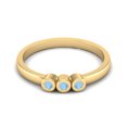 thumbnail image 1 of Round Shape Larimar Stackable Women Ring 925 Sterling Silver Gold Vermeil Delicate Jewelry, 1 of 4