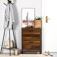 thumbnail image 2 of HOMCOM Rustic 2 Flip Door Shoe Cabinet with Divider and Open Shelf, 2 of 10