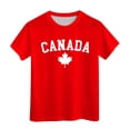 thumbnail image 1 of GDREDA Canada T-Shirts à Imprimé Drapeau Canada Day T-Shirt à Manches Courtes pour Filles T-Shirt d'Été à Col Rond Coupe Décontractée T-Shirts Basiques, 1 of 3