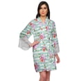 thumbnail image 1 of Moomaya Printed Short Robes For Women Cotton Robes For Women With Lace Trim, 1 of 6